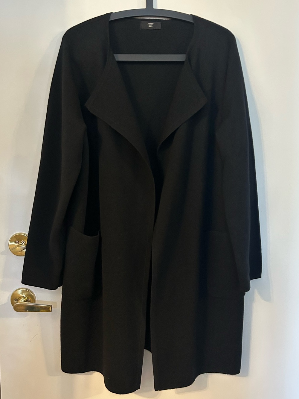 J. Crew 365 Women’s Juliette Merino Wool Blend Black Collarless Sweater Blazer
